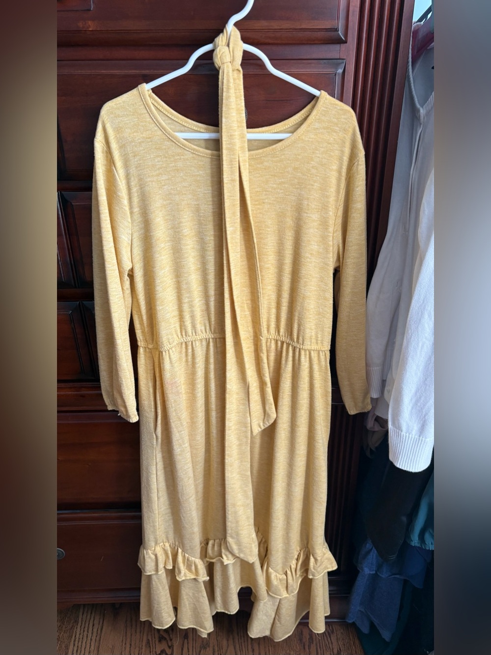 Yellow Girls’ Long Sleeved Dress, Size Large or 10/12